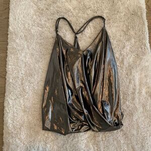 NWT Young Fabulous and Broke, gray metalic cami. Size XS.